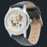 Samenstelling kleurrijke geometrische vormen horloge<br><div class="desc">Kleurrijke cirkels, vierkanten en lijnen, moderne abstracte artistieke samenstelling.</div>
