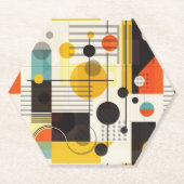 Samenstelling kleurrijke geometrische vormen kartonnen onderzetters (Voorkant)