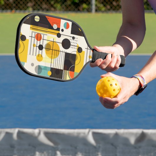 Samenstelling kleurrijke geometrische vormen pickleball paddle (Insitu)