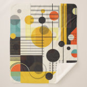 Samenstelling kleurrijke geometrische vormen sherpa deken (Voorkant)