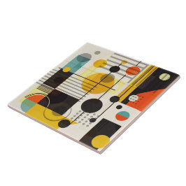 Samenstelling kleurrijke geometrische vormen tegeltje