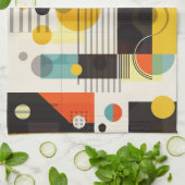 Samenstelling kleurrijke geometrische vormen theedoek (Gevouwen)