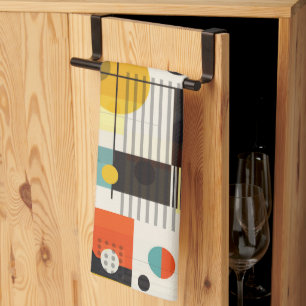 Samenstelling kleurrijke geometrische vormen theedoek