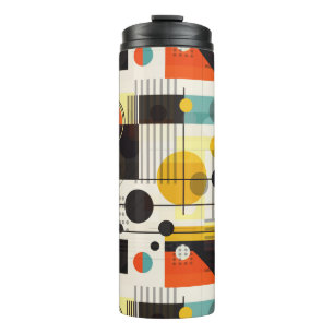 Samenstelling kleurrijke geometrische vormen thermosbeker