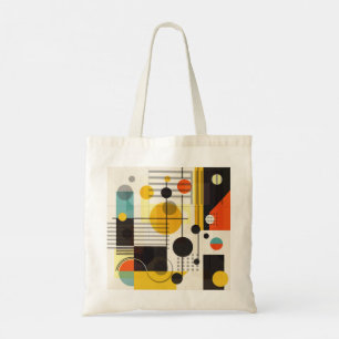 Samenstelling kleurrijke geometrische vormen tote bag