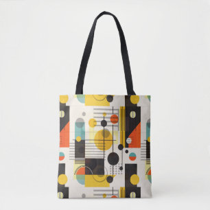 Samenstelling kleurrijke geometrische vormen tote bag