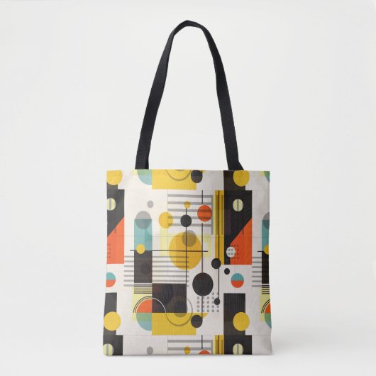 Samenstelling kleurrijke geometrische vormen tote bag (Voorkant)
