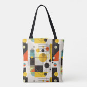 Samenstelling kleurrijke geometrische vormen tote bag (Achterkant)