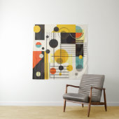 Samenstelling kleurrijke geometrische vormen wandkleed (In situ)