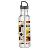 Samenstelling kleurrijke geometrische vormen waterfles (Achterkant)