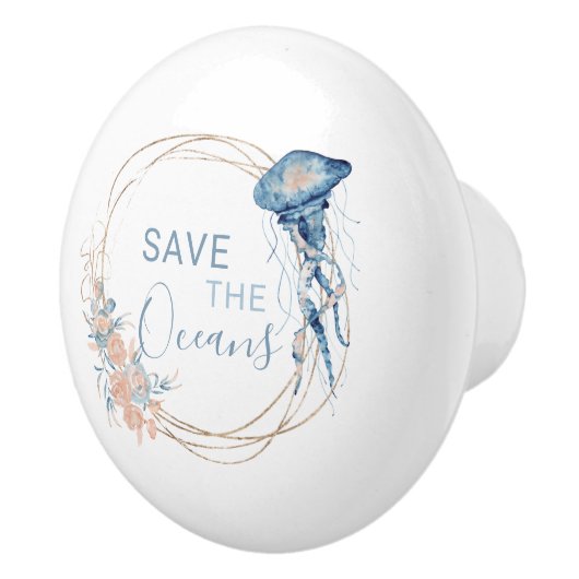 Samenstelling kustblauwe waterverf, aangepast keramische knop (Rechts)