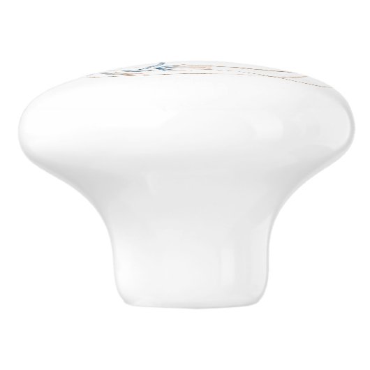 Samenstelling kustblauwe waterverf, aangepast keramische knop (Zijkant)