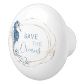 Samenstelling kustblauwe waterverf, aangepast keramische knop (Rechts)