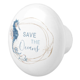 Samenstelling kustblauwe waterverf, aangepast keramische knop