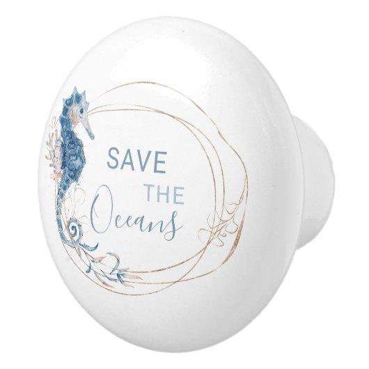 Samenstelling kustblauwe waterverf, aangepast keramische knop (Rechts)