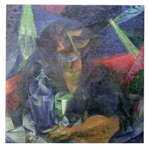 Samenstelling met afbeelding van een vrouw, 1912 ( tegeltje