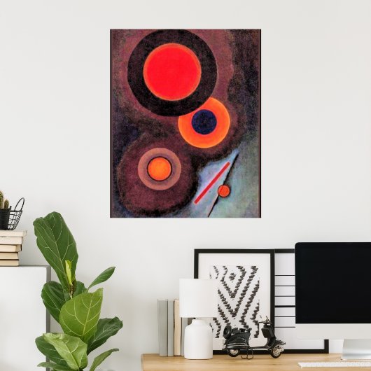 Samenstelling met cirkels en lijnencanvas afdrukke poster (Thuiskantoor)