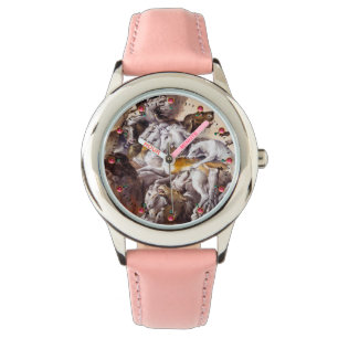 SAMENSTELLING MET DIEREN, HORSEN, DEERS, HONDEN HORLOGE