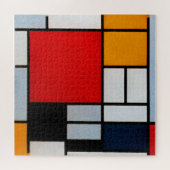 Samenstelling met groot rood vlak legpuzzel (Horizontaal)