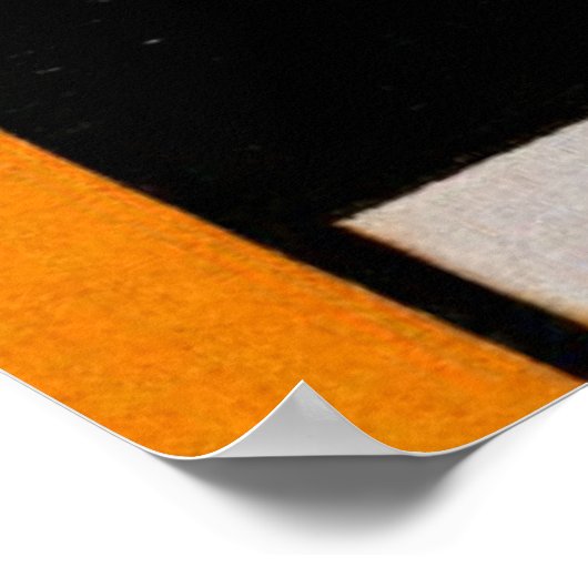 Samenstelling met groot rood vlak poster (Hoek)