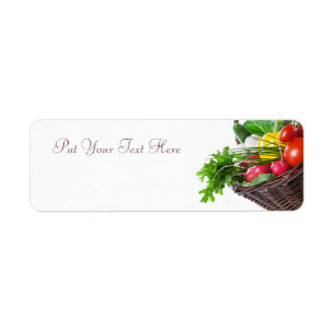 Samenstelling met ruwe groenten etiket