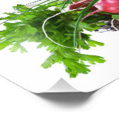 Samenstelling met ruwe groenten foto afdruk (Hoek)