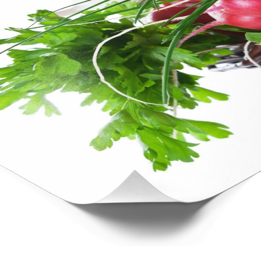 Samenstelling met ruwe groenten foto afdruk (Hoek)