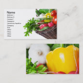 Samenstelling met ruwe groenten visitekaartje (Voorkant / Achterkant)