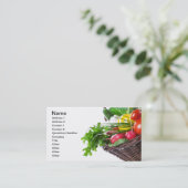 Samenstelling met ruwe groenten visitekaartje (Staand voorkant)