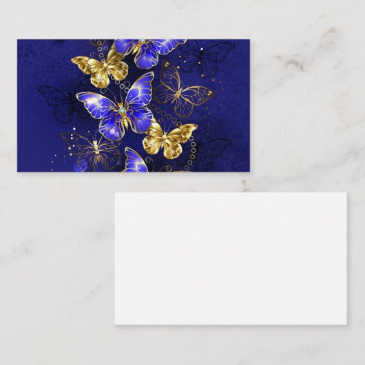 Samenstelling met sapphire Butterflies Advieskaart (Voorkant / Achterkant)