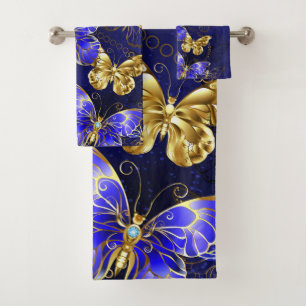 Samenstelling met sapphire Butterflies Bad Handdoek