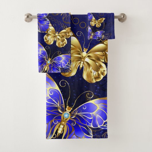 Samenstelling met sapphire Butterflies Bad Handdoek (Insitu)