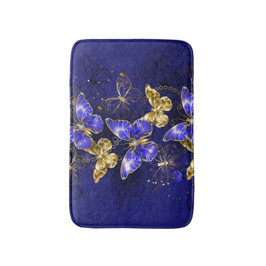 Samenstelling met sapphire Butterflies Badmat (Voorkant Verticaal)