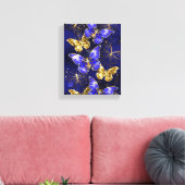 Samenstelling met sapphire Butterflies Canvas Afdruk (Insitu (Woonkamer))