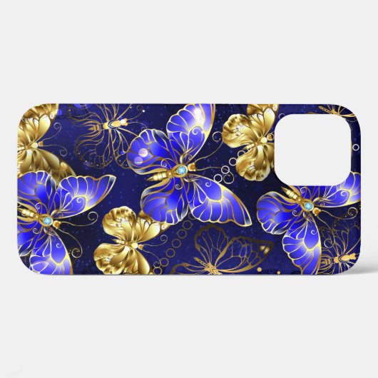 Samenstelling met sapphire Butterflies Case-Mate iPhone Case (Achterkant (horizontaal))