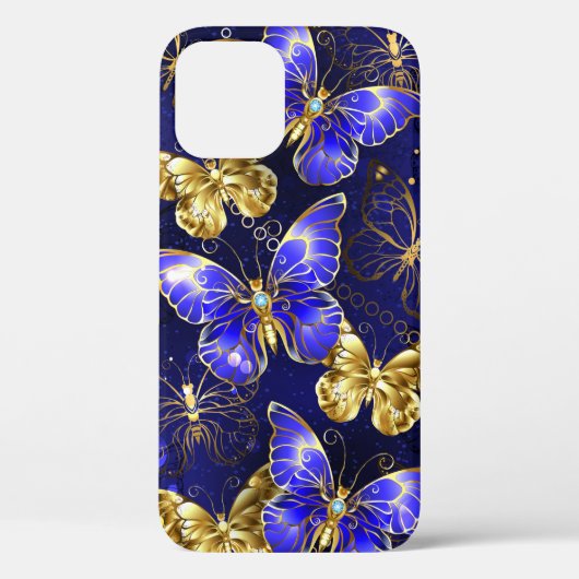 Samenstelling met sapphire Butterflies Case-Mate iPhone Case (Achterkant)