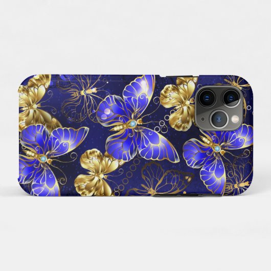Samenstelling met sapphire Butterflies Case-Mate iPhone Case (Achterkant (horizontaal))