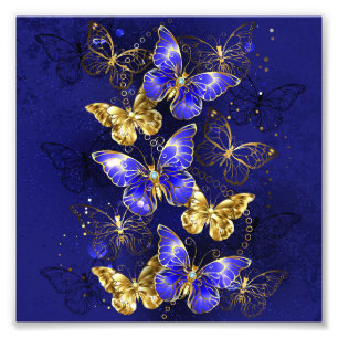 Samenstelling met sapphire Butterflies Foto Afdruk