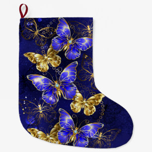 Samenstelling met sapphire Butterflies Grote Kerstsok