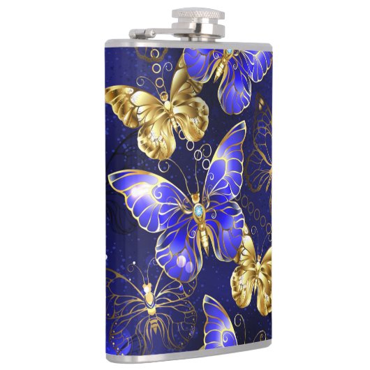 Samenstelling met sapphire Butterflies Heupfles (Rechts)