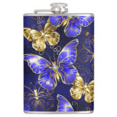 Samenstelling met sapphire Butterflies Heupfles (Voorkant)