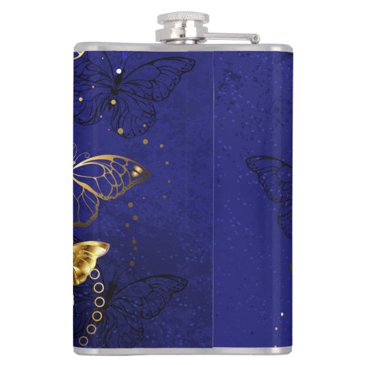 Samenstelling met sapphire Butterflies Heupfles (Achterkant)