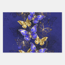 Samenstelling met sapphire Butterflies Inpakpapier Vel