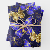 Samenstelling met sapphire Butterflies Inpakpapier Vel (In situ)
