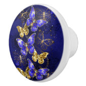 Samenstelling met sapphire Butterflies Keramische Knop (Rechts)