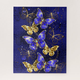 Samenstelling met sapphire Butterflies Legpuzzel
