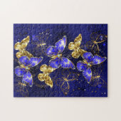 Samenstelling met sapphire Butterflies Legpuzzel (Horizontaal)