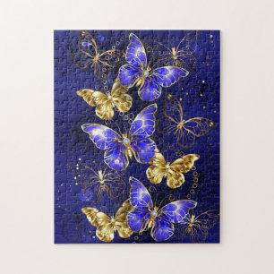 Samenstelling met sapphire Butterflies Legpuzzel