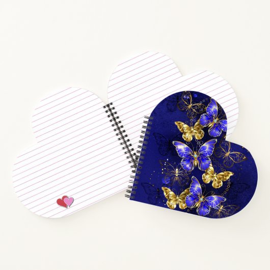 Samenstelling met sapphire Butterflies Notitieboek (Binnen)