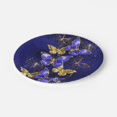 Samenstelling met sapphire Butterflies Papieren Bordje (Gekanteld)
